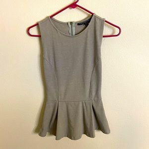 TopShop gray peplum top US Size 4